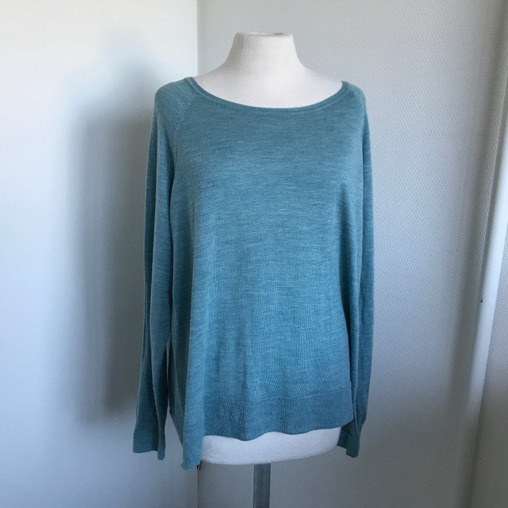 No mans land aqua blauw merinowollen trui maat XL, Verzenden, Zo goed als nieuw, Maat 46/48 (XL) of groter, Blauw