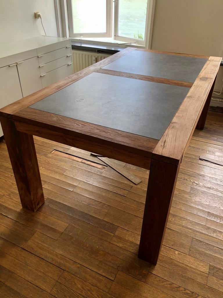 Koloniale grote eettafel., Huis en Inrichting, Ophalen, 200 cm of meer, 50 tot 100 cm, Zo goed als nieuw
