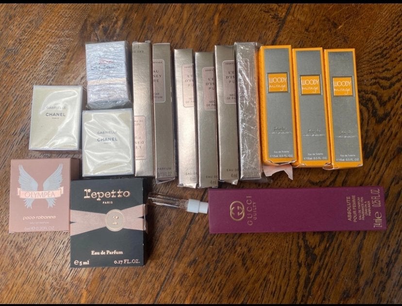 Diverse parfum samples en miniaturen - Chanel, Gucci, Paco R, Ophalen of Verzenden, Zo goed als nieuw