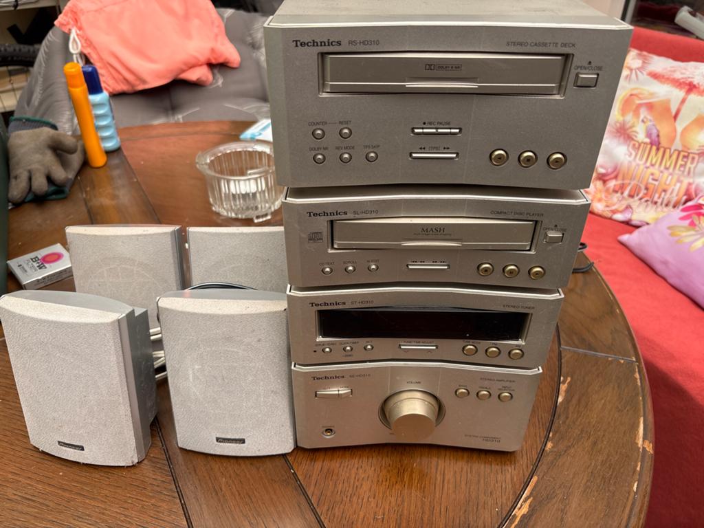 Technics ST-HD310 MIDI Stereo Dolby Set met 4 Pioneer Speake, Gebruikt, Cassettedeck, Microset, Ophalen
