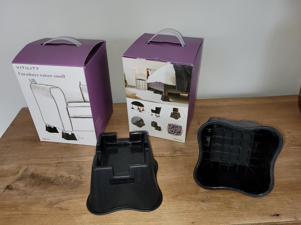 Vitility meubelverhogers, 10 cm, set van 4 stuks, Ophalen of Verzenden, Zo goed als nieuw