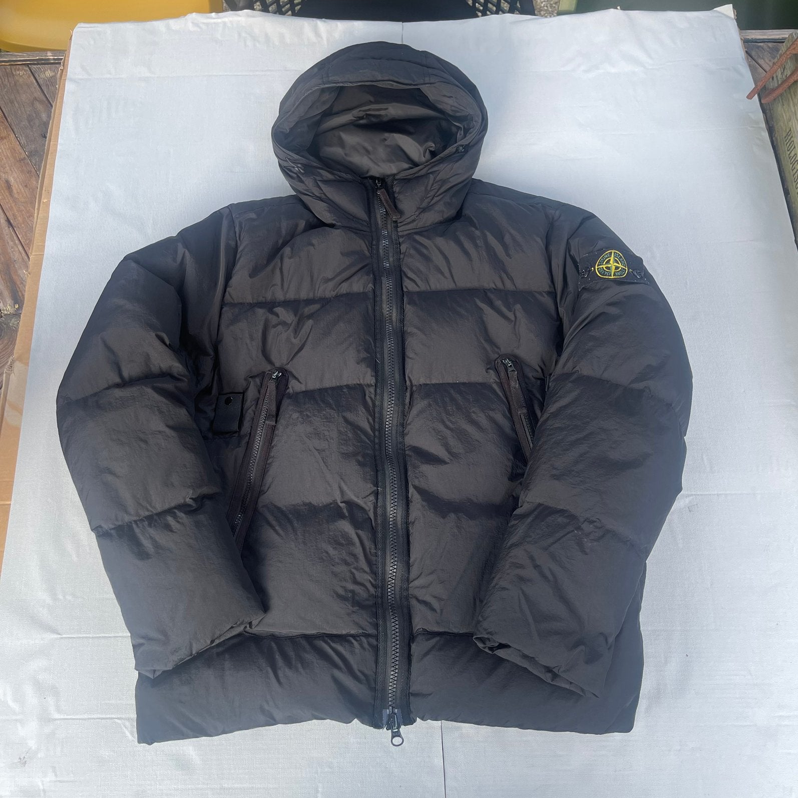 Stone Island Puffer Jacket Zwart Maat XL, Verzenden, Zwart, Maat 56/58 (XL), Stone Island