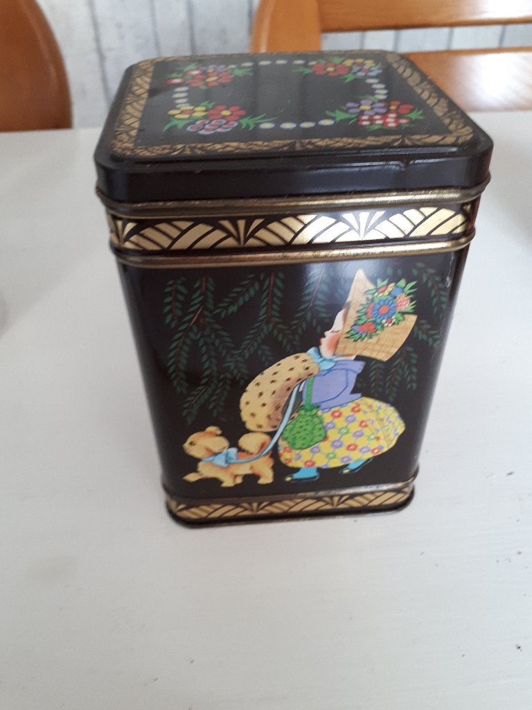 zwart blikje met afbeelding, Verzamelen, Ophalen of Verzenden, Gebruikt, Overige