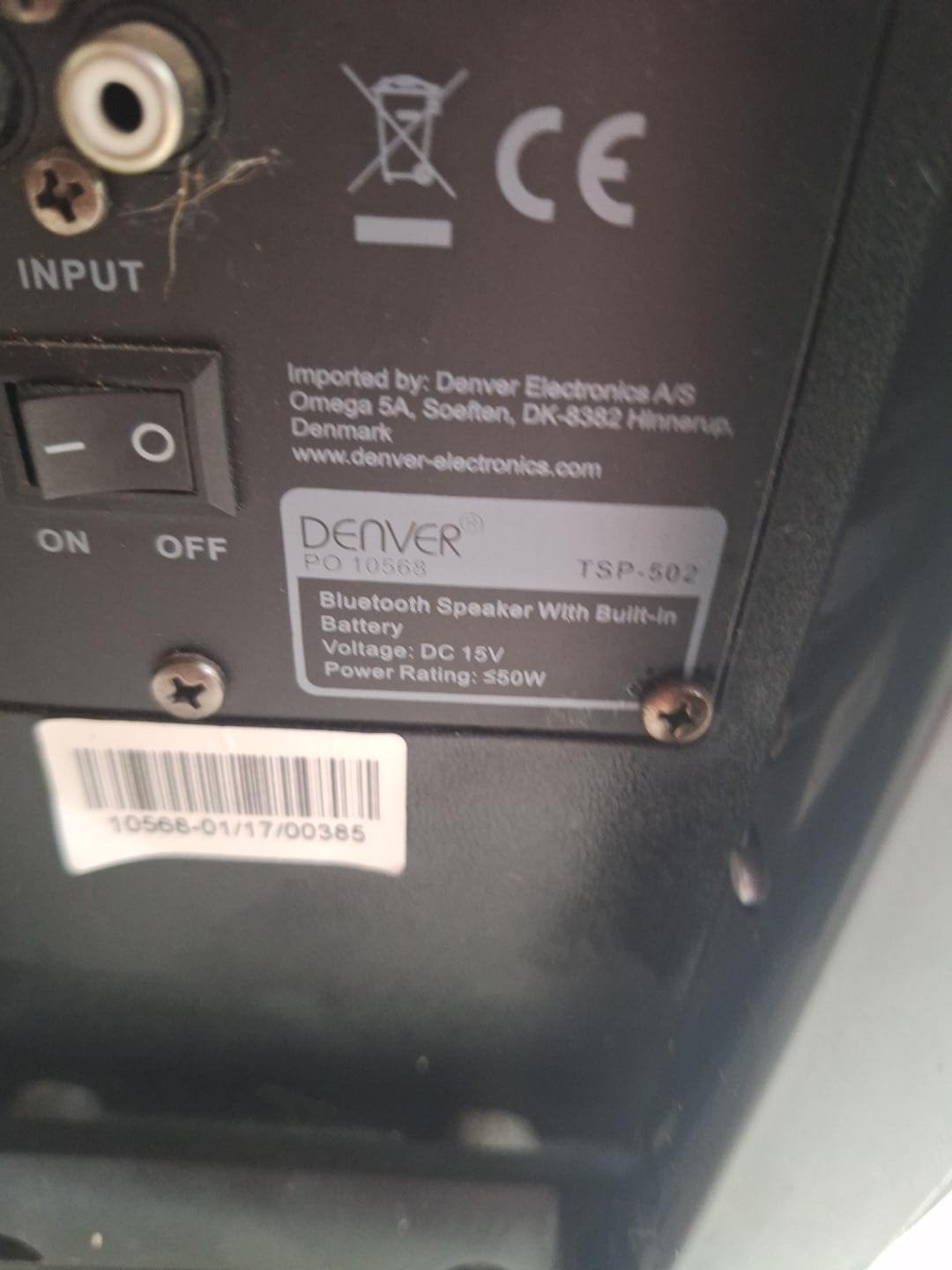 Denver TSP-502 Bluetooth Speaker met ingebouwde accu, Overige merken, Gebruikt, Bluetooth, Party speaker