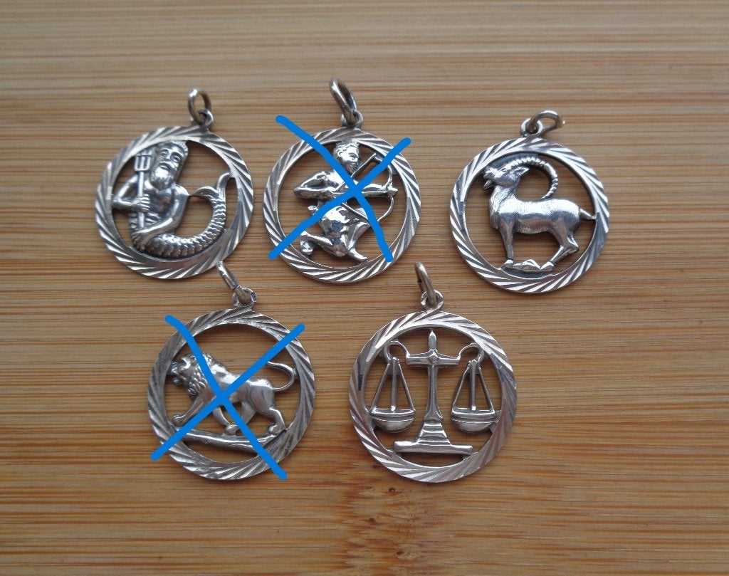 zilveren vintage sterrenbeeld bedel/hanger [025], Verzenden, Zo goed als nieuw, Zilver, Zilver