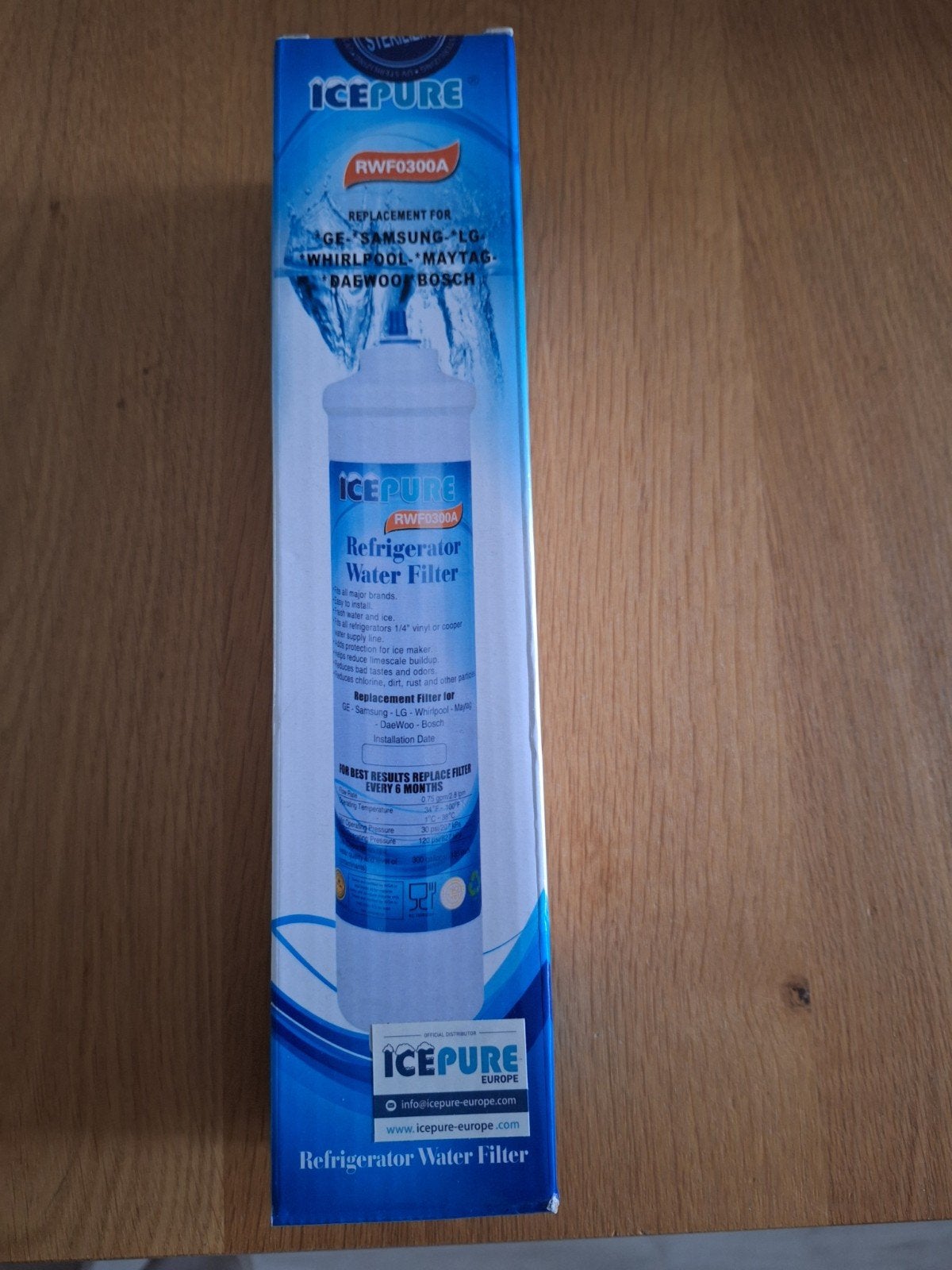 ICEPURE RWF0300A Koelkast Waterfilter - Nieuw, Zonder vriesvak, 200 liter of meer, Nieuw, 160 cm of meer