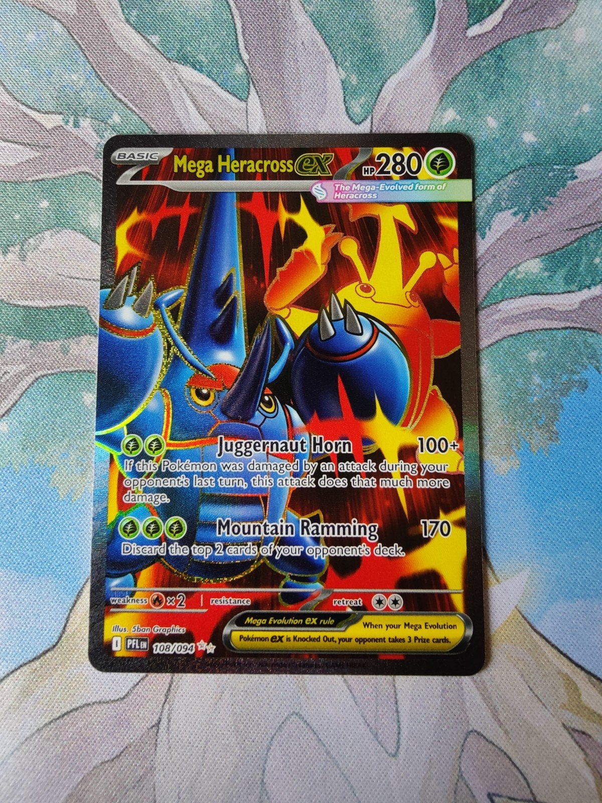 Pokemon phantasmal flames mega heracross ex full art 108/094, Ophalen of Verzenden, Nieuw, Losse kaart, Foil