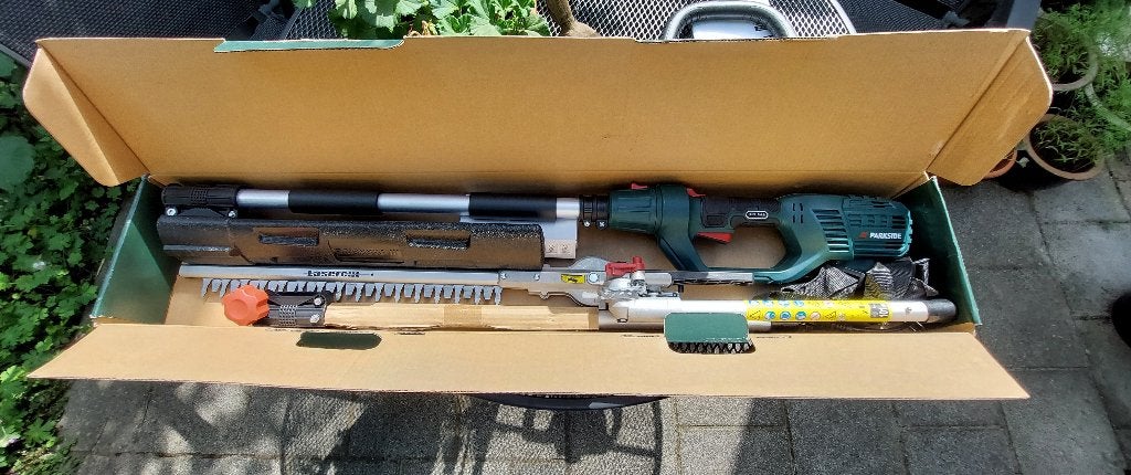 Parkside elecrische telescopische heggenschaar met garantie, Tuin en Terras, Heggenscharen, Ophalen, Zo goed als nieuw, Elektrisch