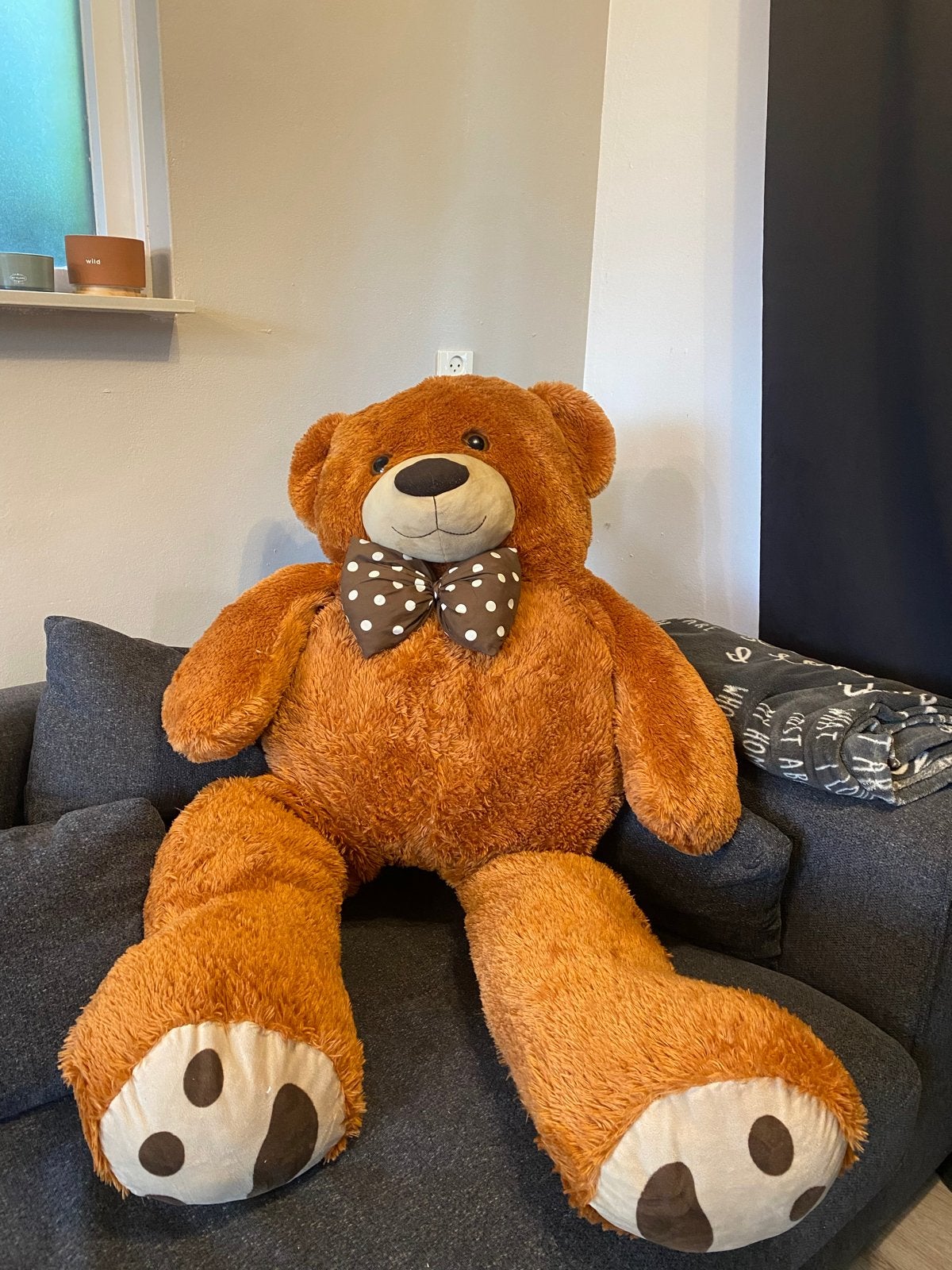Grote knuffelbeer - 1.30m - Schoon en rookvrij huis, Ophalen, Beer, Zo goed als nieuw, Bruin