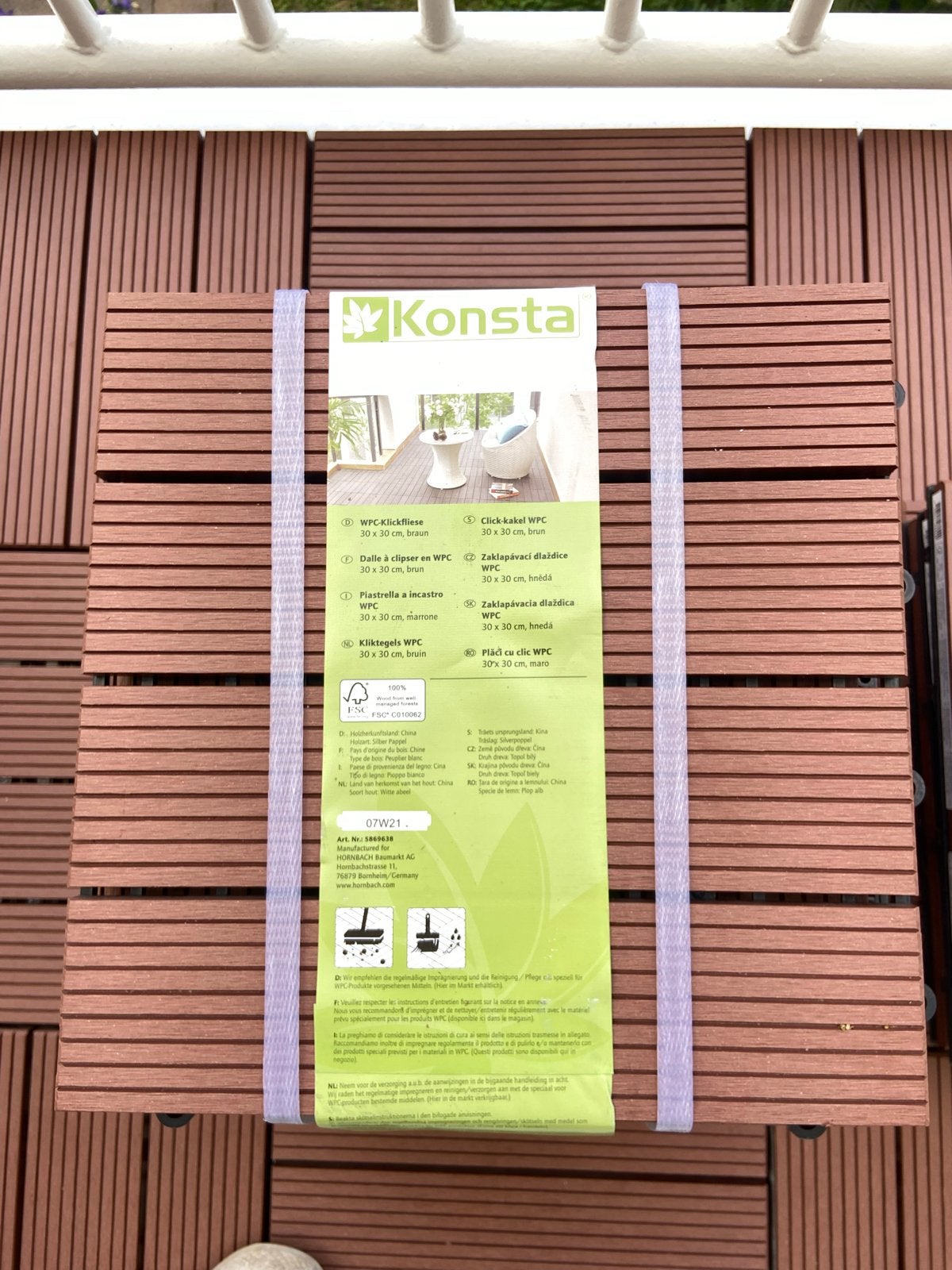 Konsta WPC kliktegels 30x30 cm, bruin x11, Ophalen, Nieuw, Composiet