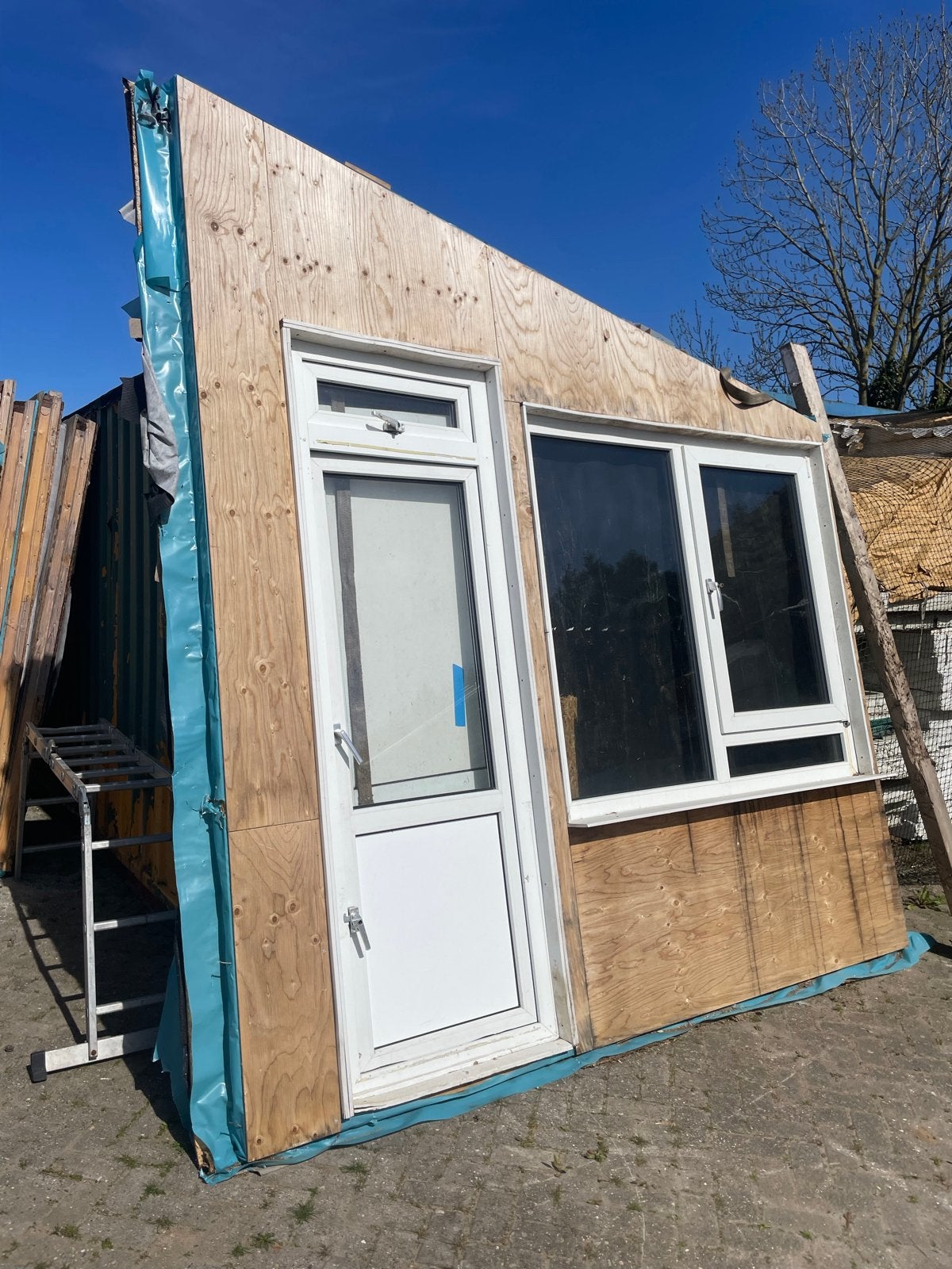 Houten prefab gebouw met HSB wanden en vloerdelen, Ophalen, Gebruikt, Minder dan 25 mm, Overige typen