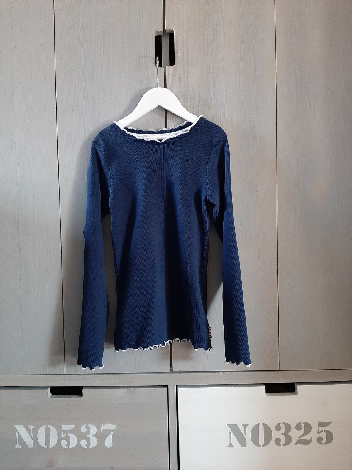 Shirt longsleeve Vingino blauw maat 152., Kinderen en Baby's, Kinderkleding | Maat 152, Meisje, Ophalen of Verzenden, Zo goed als nieuw
