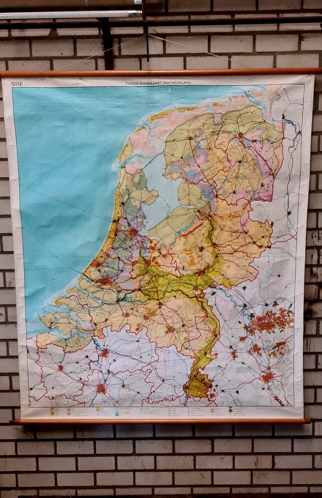 Vintage schoolkaart '68 Walters Noordhoff, Antiek en Kunst, Ophalen, Aardrijkskunde