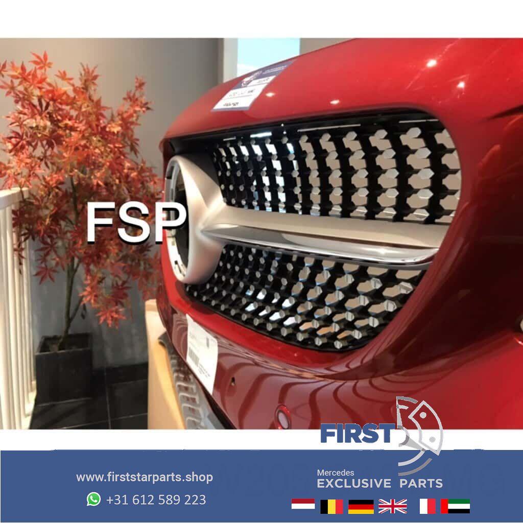 W205 AMG VOORBUMPER ORIGINEEL + DIAMOND GRIL Mercedes C Klas, Gebruikt, -, Voor, Ophalen of Verzenden