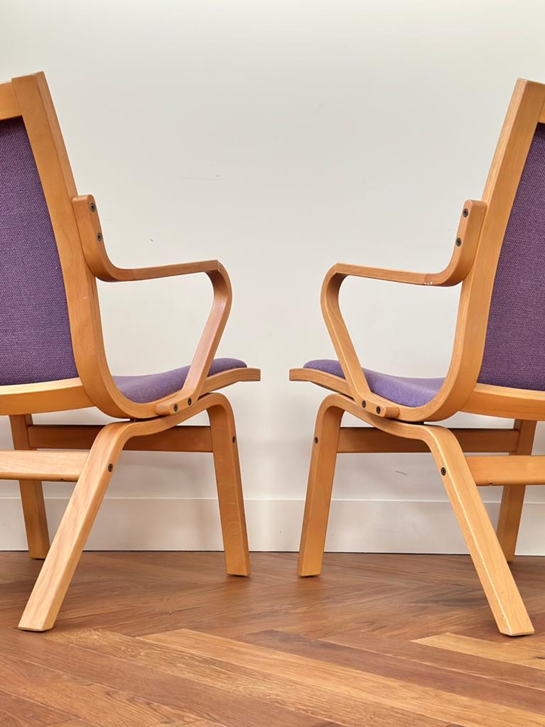 Set 2 fauteuils Finn Østergaard model Albert jaren 50/60/70, Ophalen, Gebruikt, Deens, Minder dan 75 cm
