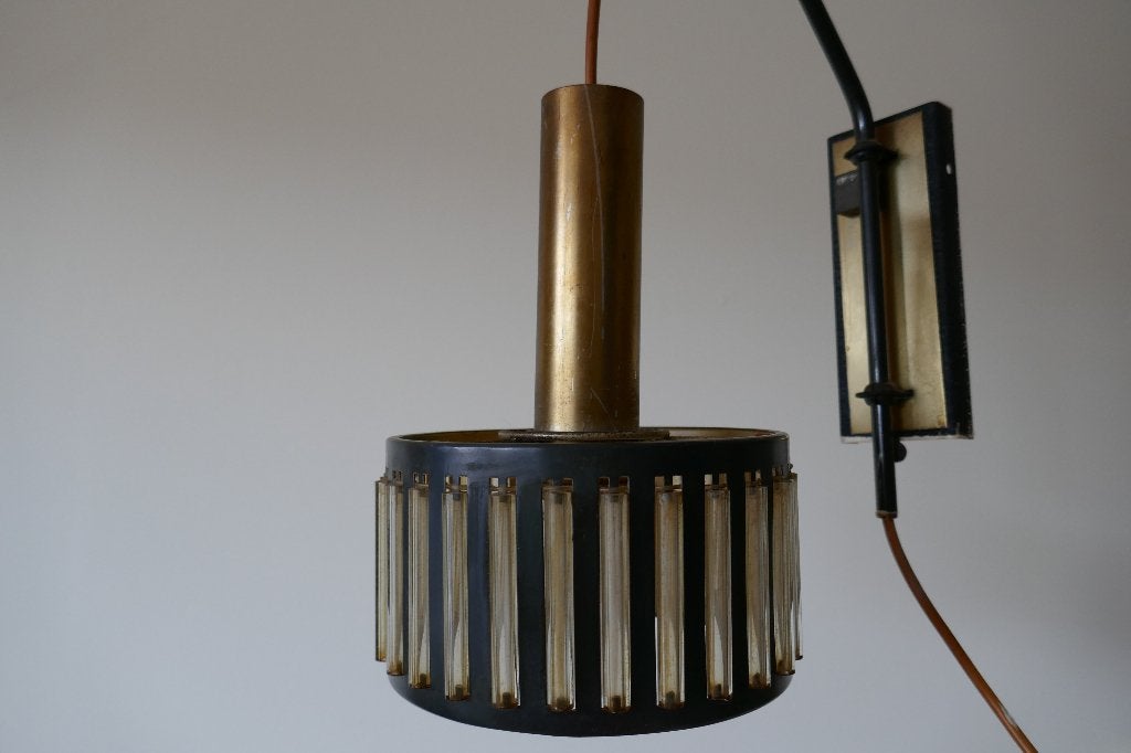 Schmahl en Schülz retro hanglamp jaren 70, Huis en Inrichting, Lampen | Hanglampen, Ophalen of Verzenden, Gebruikt, Glas, Retro jaren 70