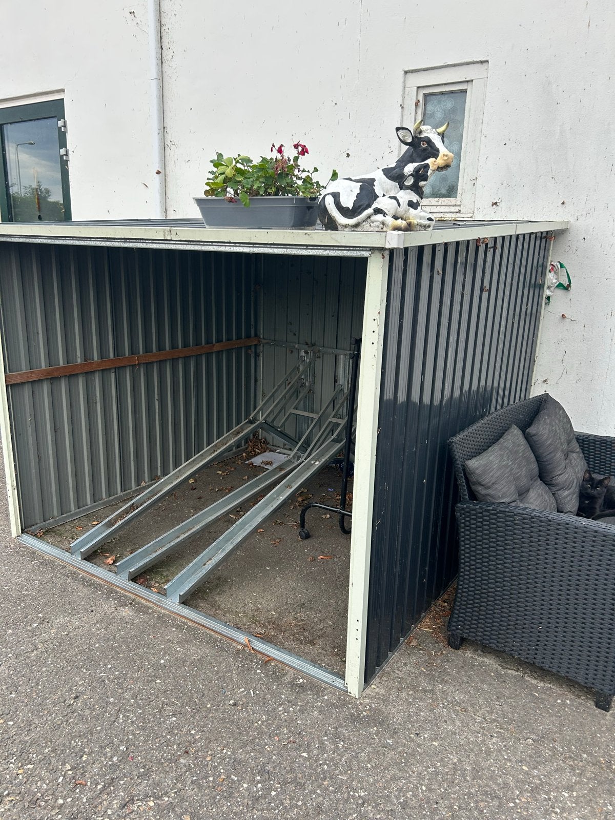 Robuust metalen fietsenhok met fietsenrek, Ophalen of Verzenden, Gebruikt, Metaal, Fietsenberging