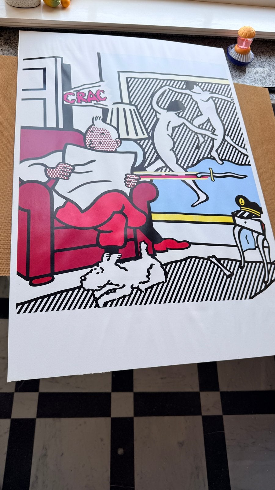 Roy Lichtenstein Pop Art Poster - 'CRAC!', Ophalen of Verzenden, A1 t/m A3, Overige onderwerpen, Rechthoekig Staand