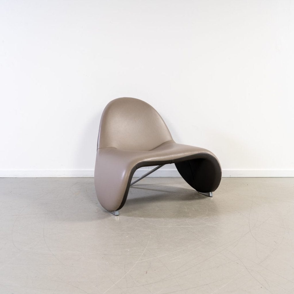 Leolux Sella Fauteuil Grijs/Antraciet Leer, Huis en Inrichting, Fauteuils, Niet ingevuld, Zo goed als nieuw, Niet ingevuld, Niet ingevuld