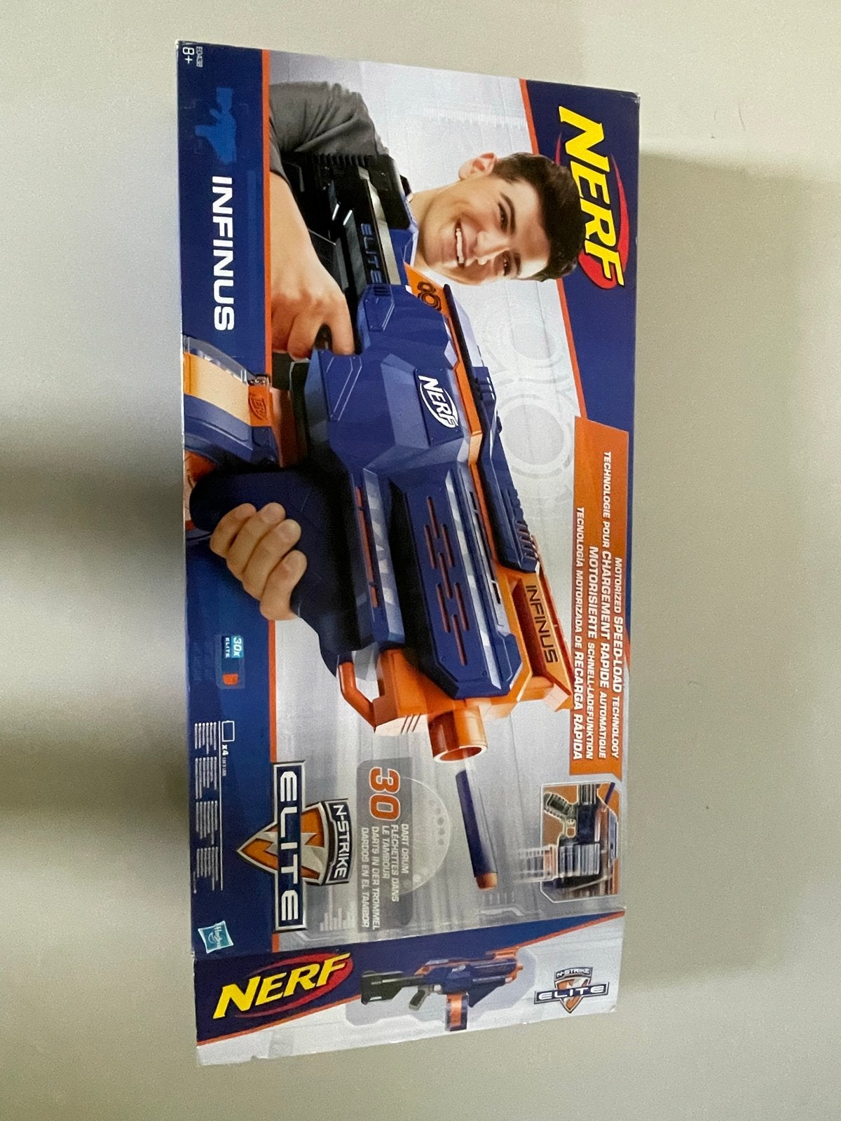 Nerf N-Strike Elite Infinus Blaster met Speed-Load Technolog, Kinderen en Baby's, Ophalen of Verzenden, Zo goed als nieuw, Jongen of Meisje
