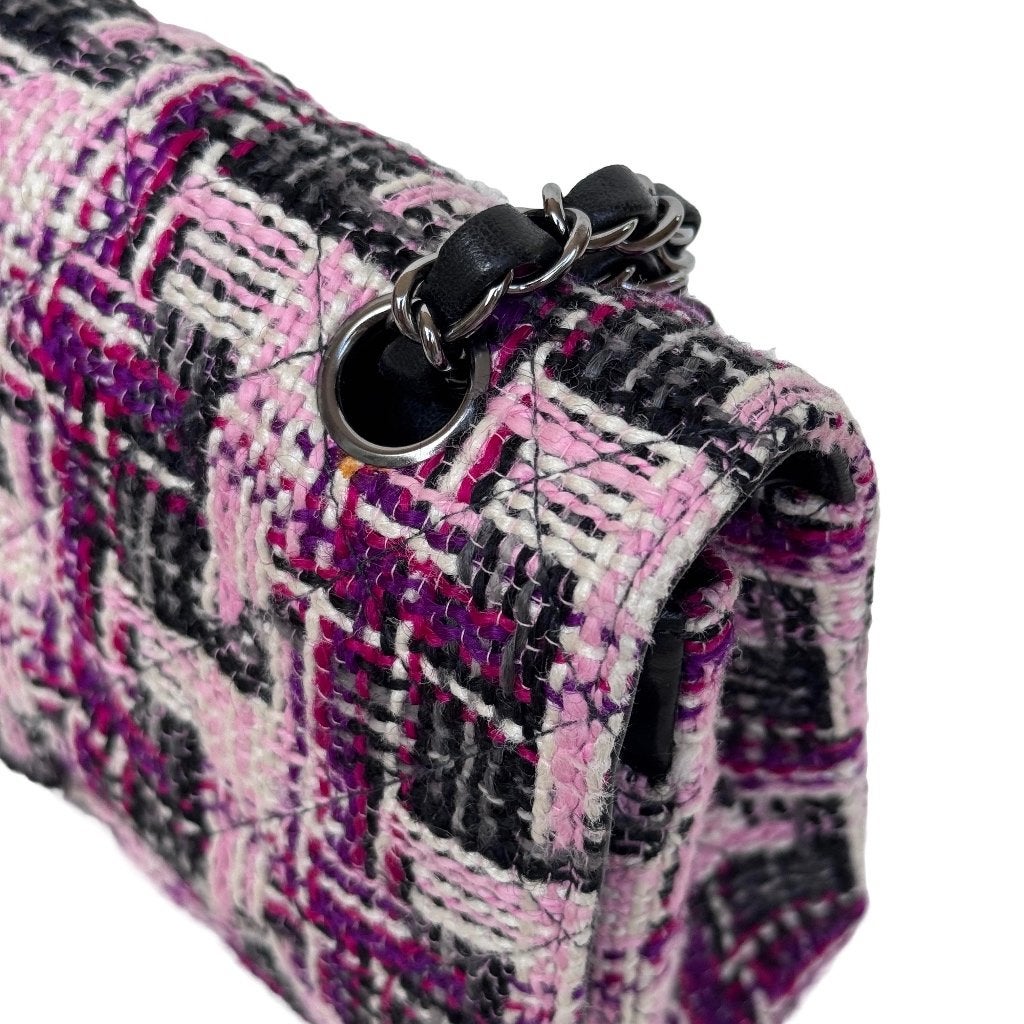 Chanel classic double flap tweed boucle tas 11.12 ruthenium image 7