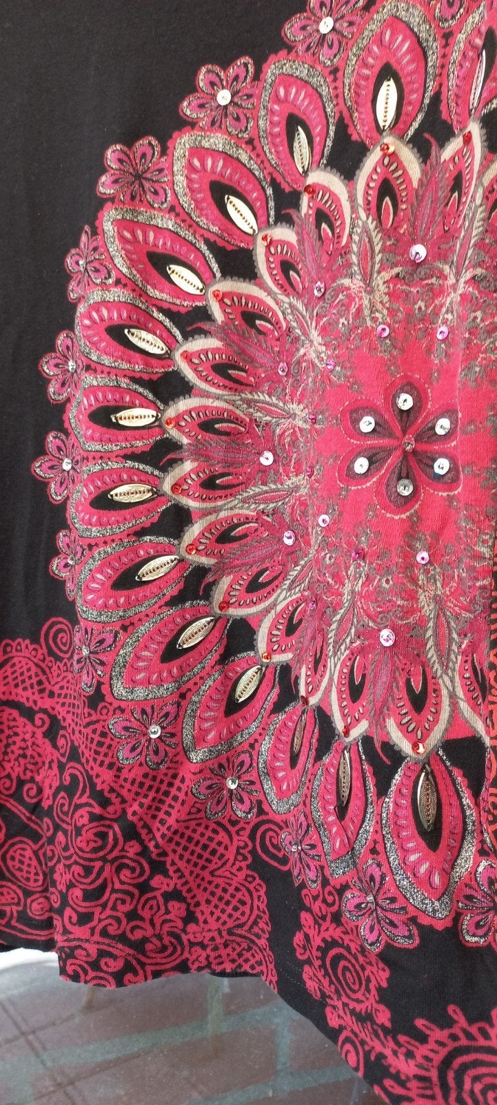 Desigual top Mt S. met prachtige mandala-prints, Ophalen of Verzenden, Zo goed als nieuw, Zwart, Zonder mouw