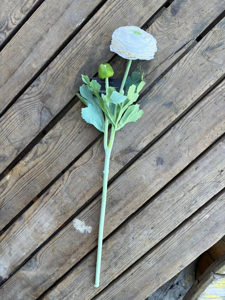 Kunst ranonkel (wit, 3 bloemen) nu €3,-, Binnen, ., Wit, Onderhoudsvrij