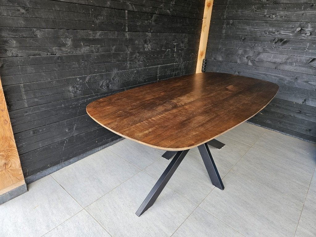 Mooie eettafel met spinnenpoot / matrixpoot – 180 x 90 cm, Ophalen, Gebruikt, 50 tot 100 cm, Vijf personen of meer