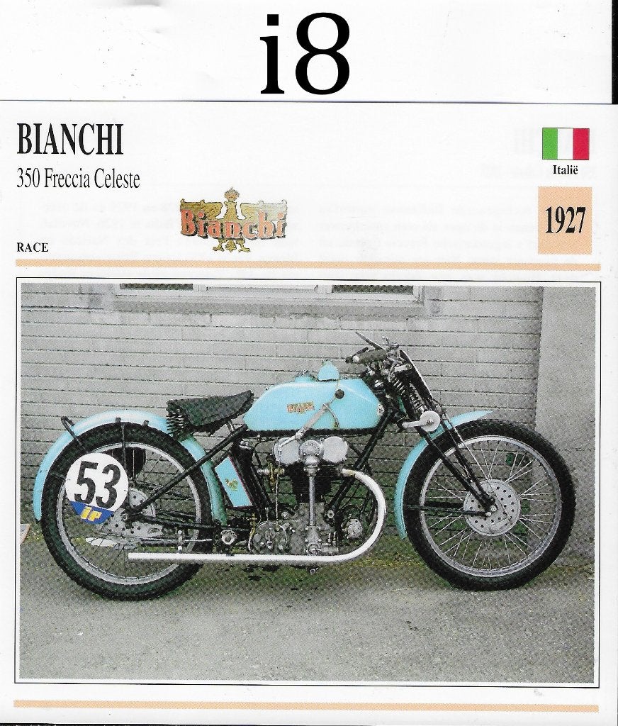 Ma1130 motorkaart (i8) bianchi 350 freccia celeste ( 1927, Ophalen of Verzenden, Zo goed als nieuw, Auto's