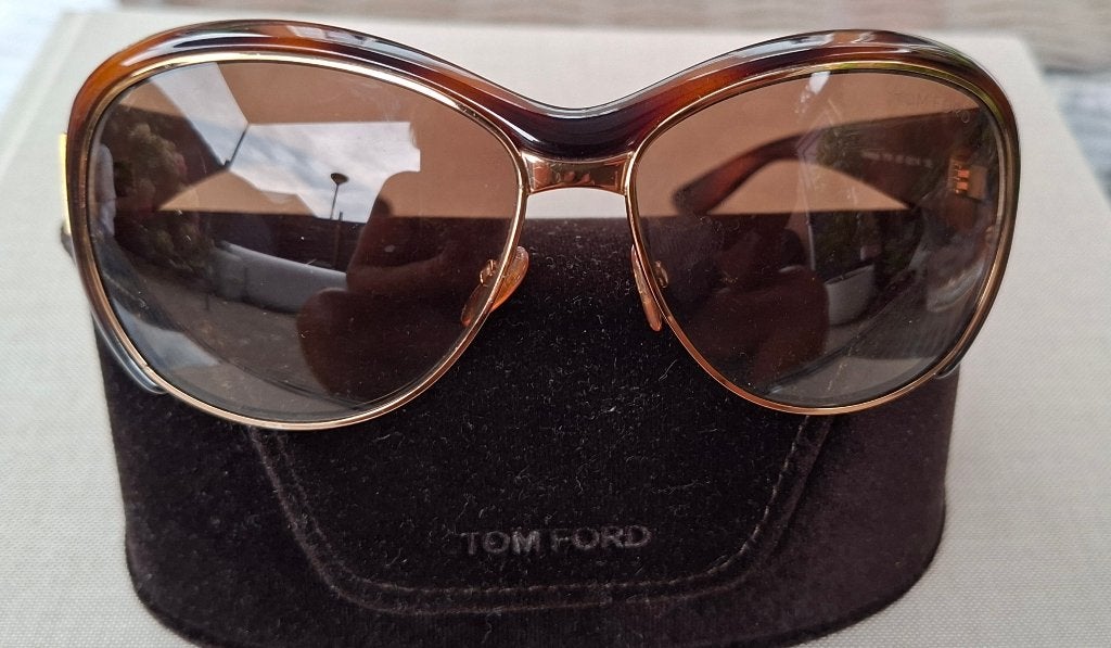 Vintage oversized Tom Ford zonnebril, Overige merken, Zonnebril, Bruin, Ophalen of Verzenden