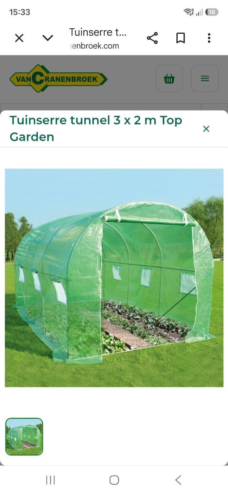 Tunnelkas 3x2 meter met oprolbare ramen en ritsdeur, Tuin en Terras, Kassen, Ophalen