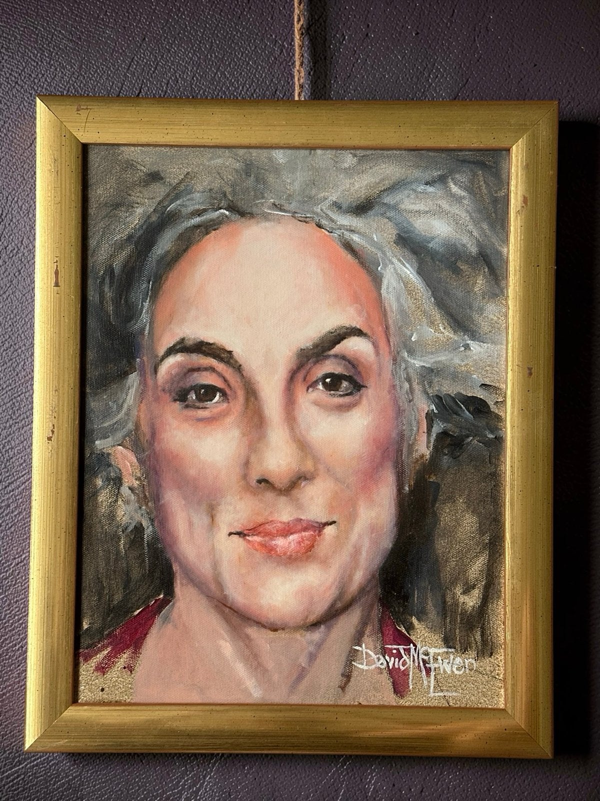 Origineel David McEwen - Vrouwenportret (Olieverf/Pastel), Ophalen of Verzenden, Gesigneerd, Olieverf, Portret