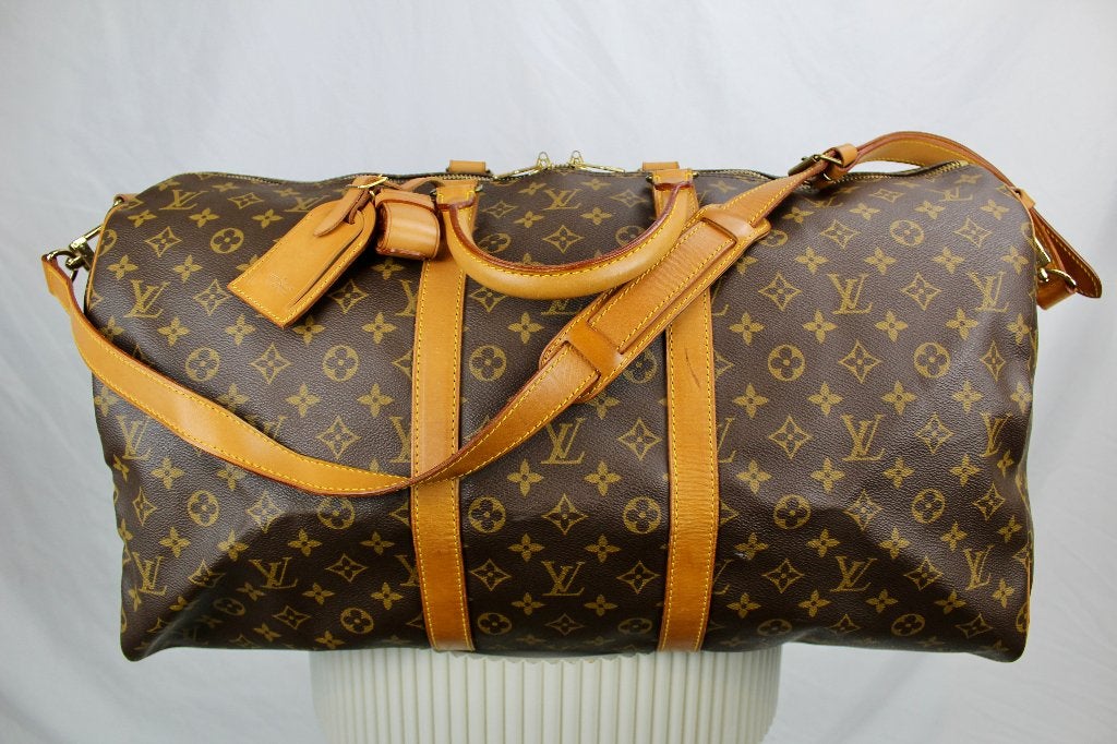 Louis Vuitton Keepall 55 Bandoulière - 1214, 40 tot 60 cm, 30 cm of meer, Bruin, Minder dan 35 cm