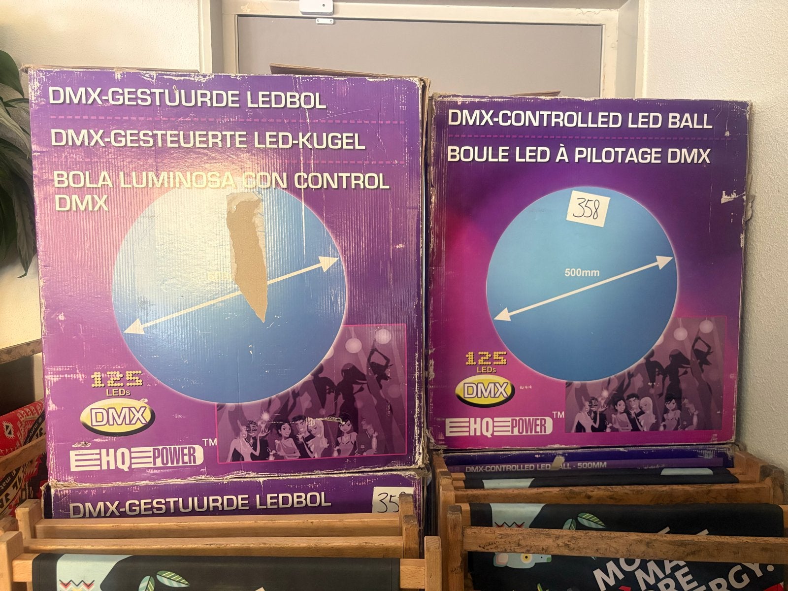 DMX-gestuurde LED bol 500mm - HQ Power, Ophalen, Gebruikt, Discobol, Geluidgestuurd