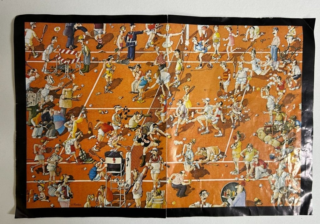 Heye Puzzel legpuzzel Blachon Tennis-Match compleet & poster, Ophalen of Verzenden, 500 t/m 1500 stukjes, Zo goed als nieuw, Legpuzzel