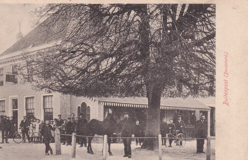 Oude Ansichtkaart Buitenpost (Bondshotel) - Gelopen, Ophalen of Verzenden, Voor 1920, Gelopen, Friesland