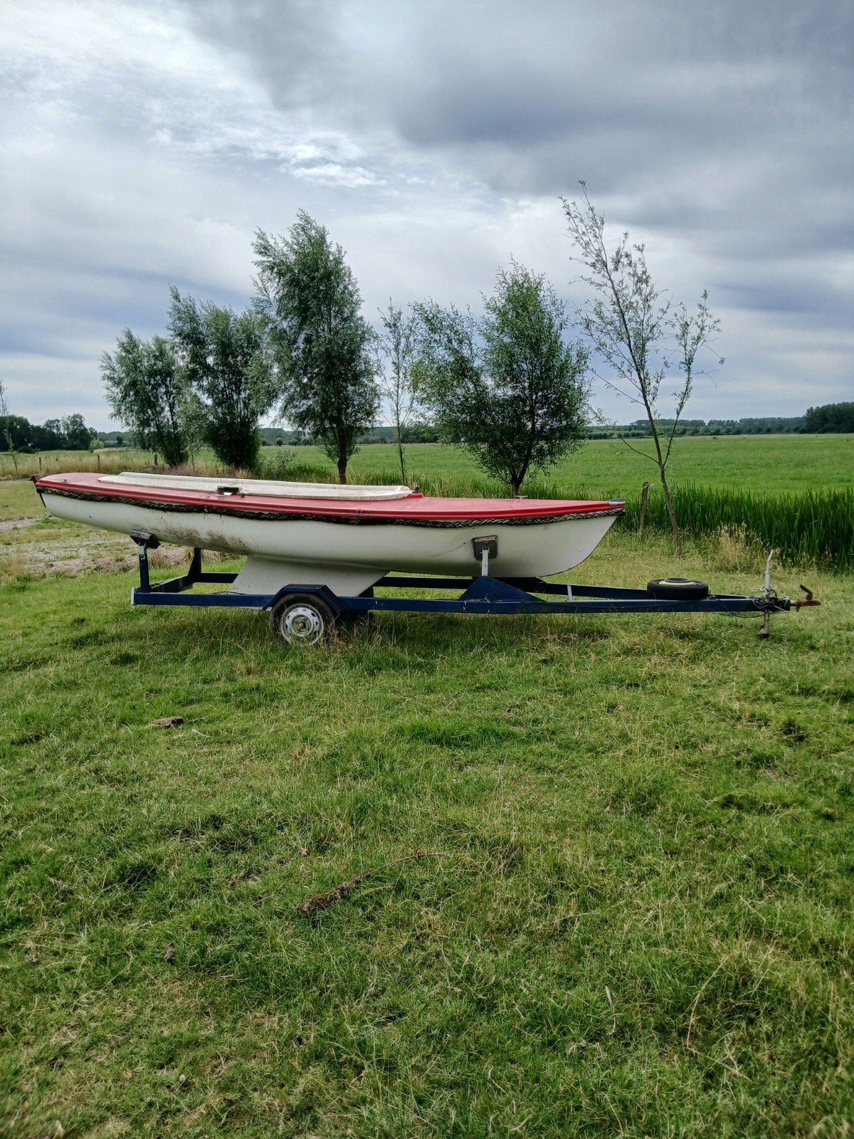 haswing buitenboordmotor bootje trailer, Ophalen, Gebruikt