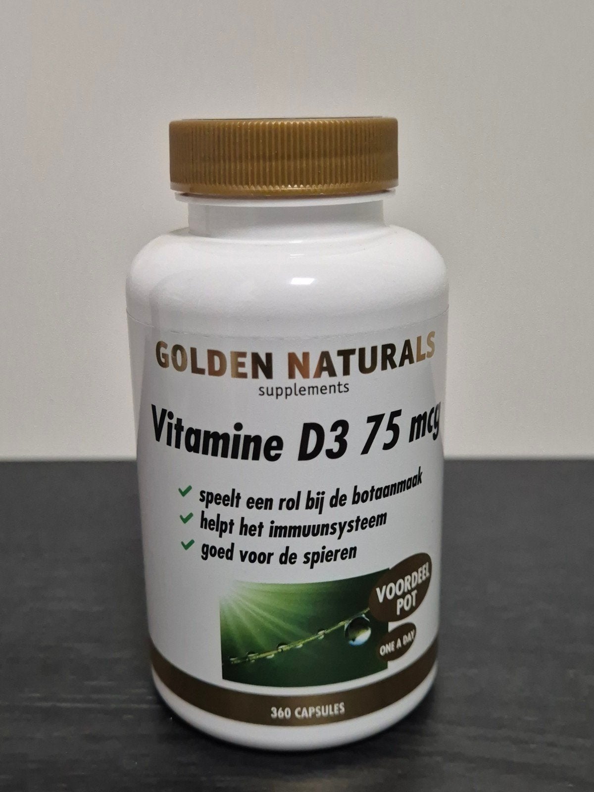 Golden Naturals Vitamine D3 75 mcg - 360 capsules, Ophalen of Verzenden, Nieuw, Overige typen