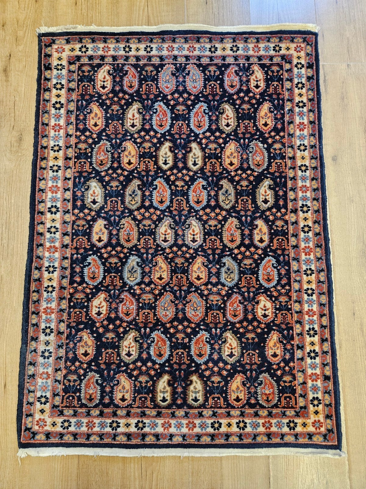 Vintage handgeknoopt oosters tapijt Hereke 115x81, Huis en Inrichting, Info@SlatsAntiek.nl, Tweedehands, 100 tot 150 cm, Perzisch