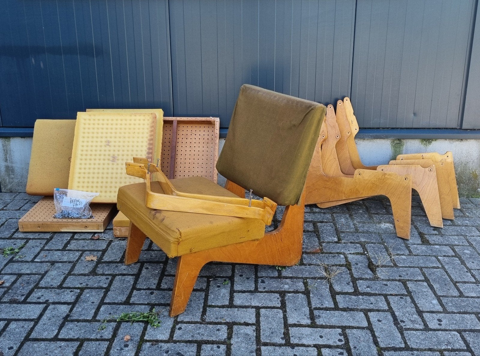 3x vintage Pastoe design fauteuil FB03 Cees Braakman, Ophalen, Gebruikt, 75 tot 100 cm, 50 tot 75 cm