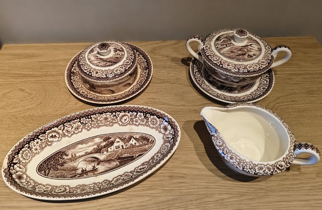 Vintage servies "old Bridge" Societe Ceramique Maastricht, Ophalen of Verzenden