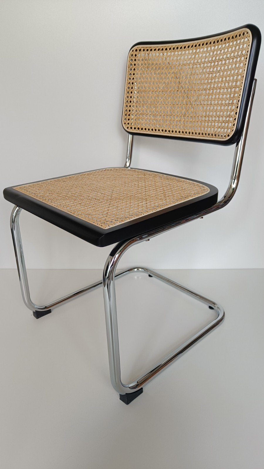 8x Thonet stijl Cesca Breuer buisframe stoelen rotan webbing, Hout, Zwart, Nieuw, Ophalen of Verzenden