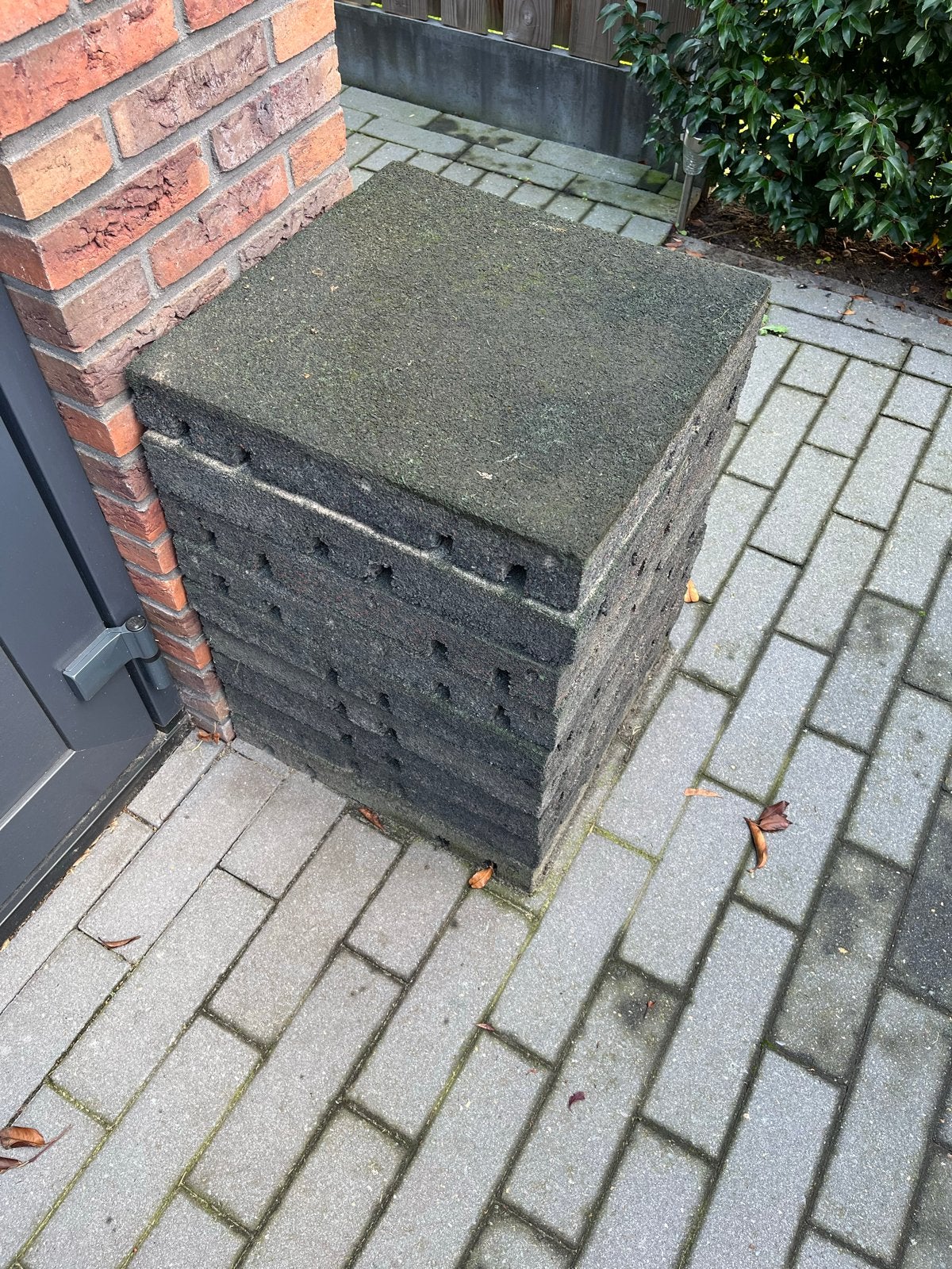 Rubberen tegels voor buiten - Gebruikt, Tuin en Terras, Ophalen, Gebruikt, Rubber, Minder dan 5 m²