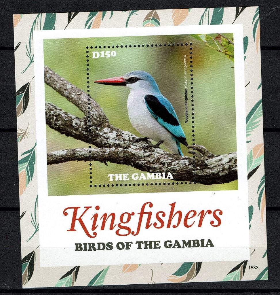 gambia 2015 pf blok ijsvogels kingfisher vogels birds 2, Ophalen of Verzenden, Postfris, Dier of Natuur