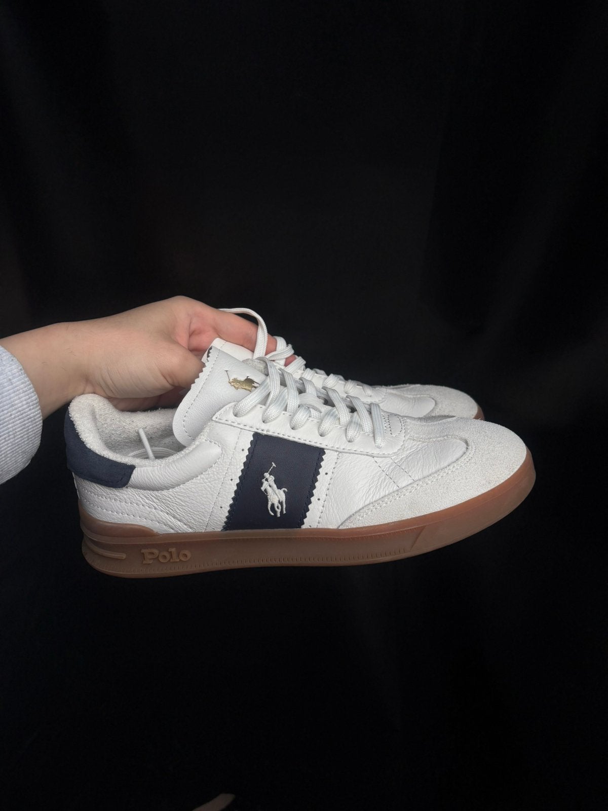 Polo Ralph Lauren sneakers 39 –leer &suèdе,uitstekende staat, Wit, Ophalen of Verzenden, Sneakers of Gympen, Zo goed als nieuw