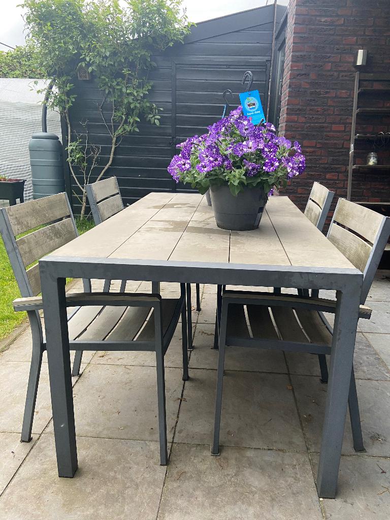 Tuin tafel, Tuin en Terras, Tuintafels, Ophalen, Gebruikt, Rechthoekig, Aluminium