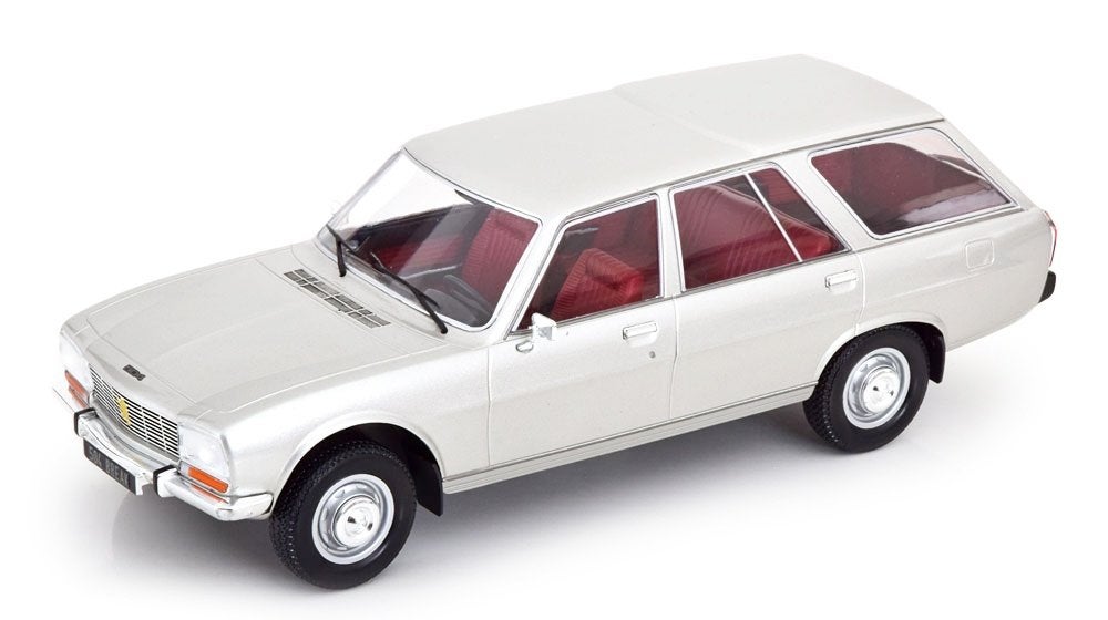 Peugeot 504 Break zilver 1976 mcg 1:18, Ophalen, Nieuw, Auto, Overige merken