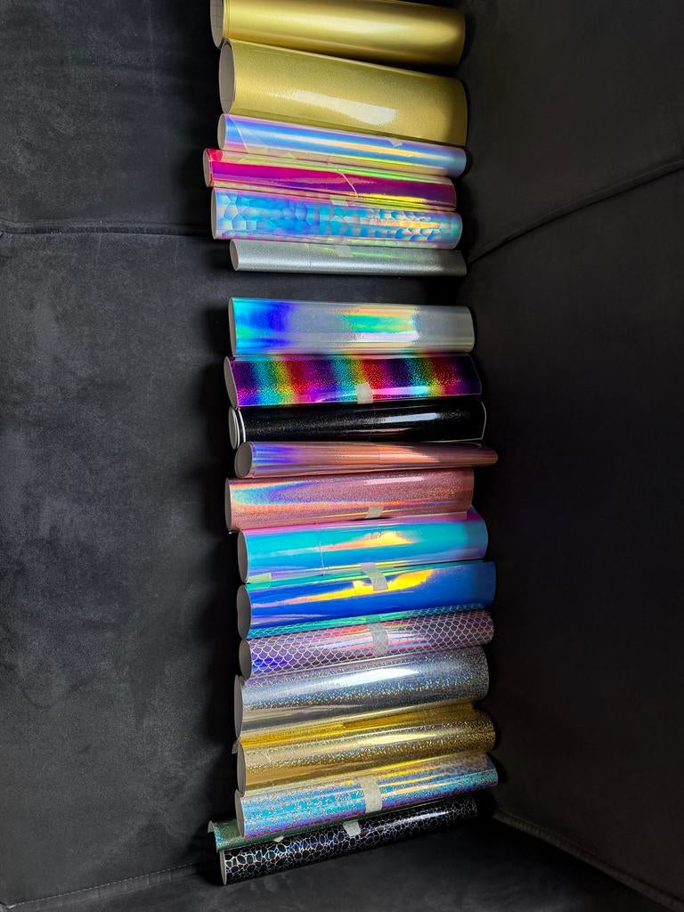 Grote collectie vinyl: holografisch, mat, glitter en flex, Ophalen of Verzenden, Zo goed als nieuw, Stickers en Plaatjes
