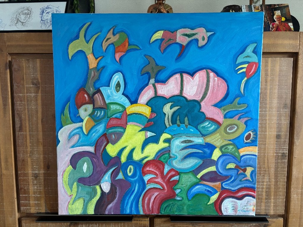 Modern schilderij, Antiek en Kunst, Kunst | Schilderijen | Modern, Ophalen, Overig onderwerp, Olieverf, Overige materialen