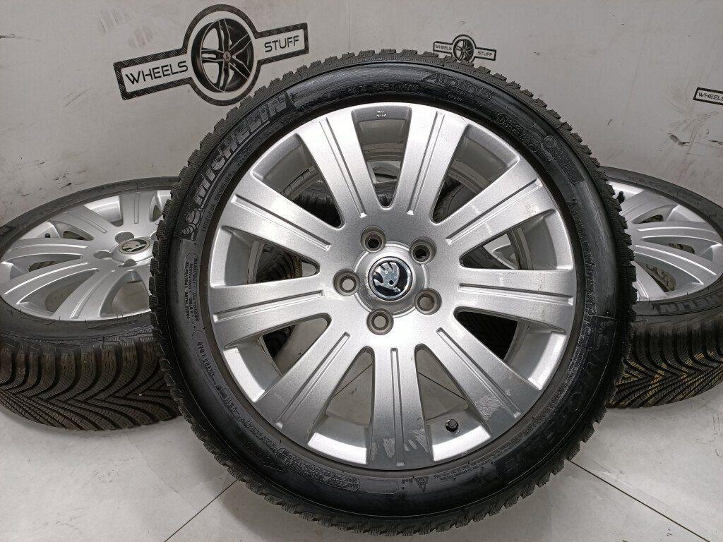 Skoda Octavia Superb 17"inch met winterbanden 5x112, Ophalen, Gebruikt, 17 inch, Banden en Velgen